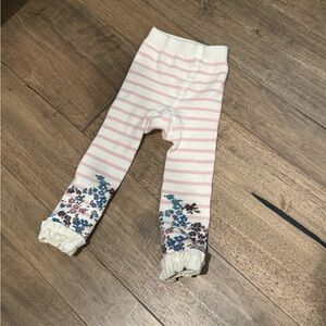 12-24 month RuffleButts Striped Floral Baby Leggings